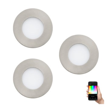 Eglo FUEVA-C - Set 3x spot încastrat LED RGB, reglabil, 3W, 230V, Ø 8,5 cm