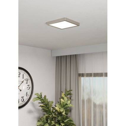 Eglo - Plafonieră LED RGBW pentru baie, dimmabilă, 10,5 W, 230 V, 2700–6500 K, 22 x 22 cm, IP44, crom mat