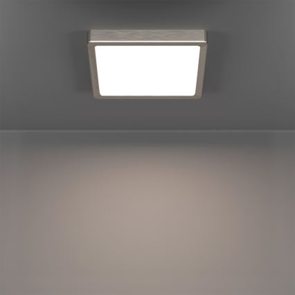 Eglo - Plafonieră LED RGBW pentru baie, dimmabilă, 10,5 W, 230 V, 2700–6500 K, 22 x 22 cm, IP44, crom mat
