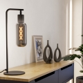 Eglo - Lampă de masă 1xE27/4W/230V neagră/fumurie