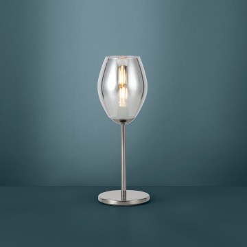 Eglo - Lampă de masă 1xE27/60W/230V negru/sticlă fumurie