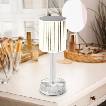 Eglo - Lampă de masă LED RGB reîncărcabilă, cu reglare a intensității, LED/800 mAh, transparentă