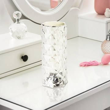 Eglo - Lampă de masă LED RGB tactilă, reglabilă, reîncărcabilă, 800 mAh, transparentă