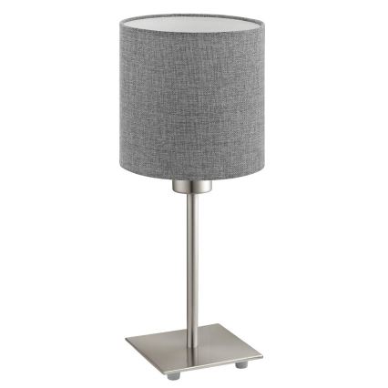 Eglo - Lampă de masă LED TUNJA 1xE27/60W/230V 26,5 cm crom mat/gri