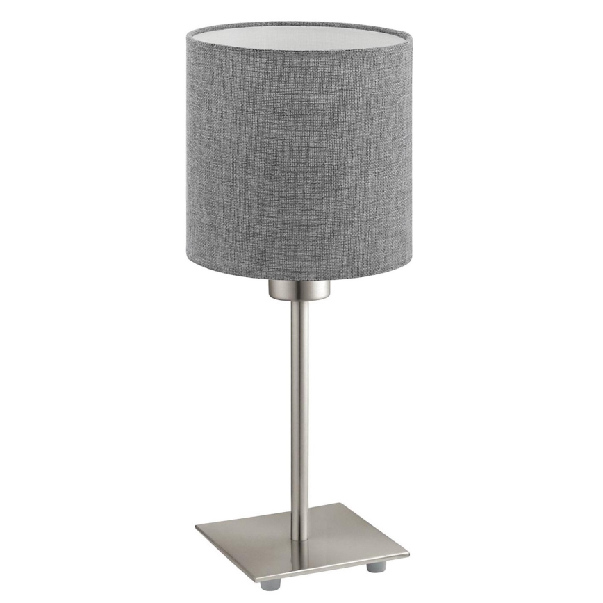Eglo - Lampă de masă LED TUNJA 1xE27/60W/230V 26,5 cm crom mat/gri