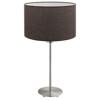 Eglo - Lampă de masă LED TUNJA 1xE27/60W/230V 38,5 cm crom mat/maro