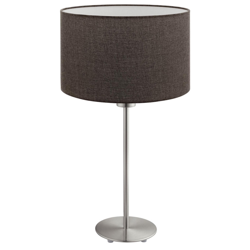 Eglo - Lampă de masă LED TUNJA 1xE27/60W/230V 38,5 cm crom mat/maro