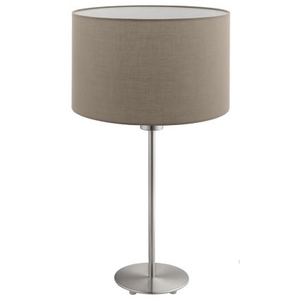 Eglo - Lampă de masă LED TUNJA 1xE27/60W/230V 38,5 cm crom mat/taupe