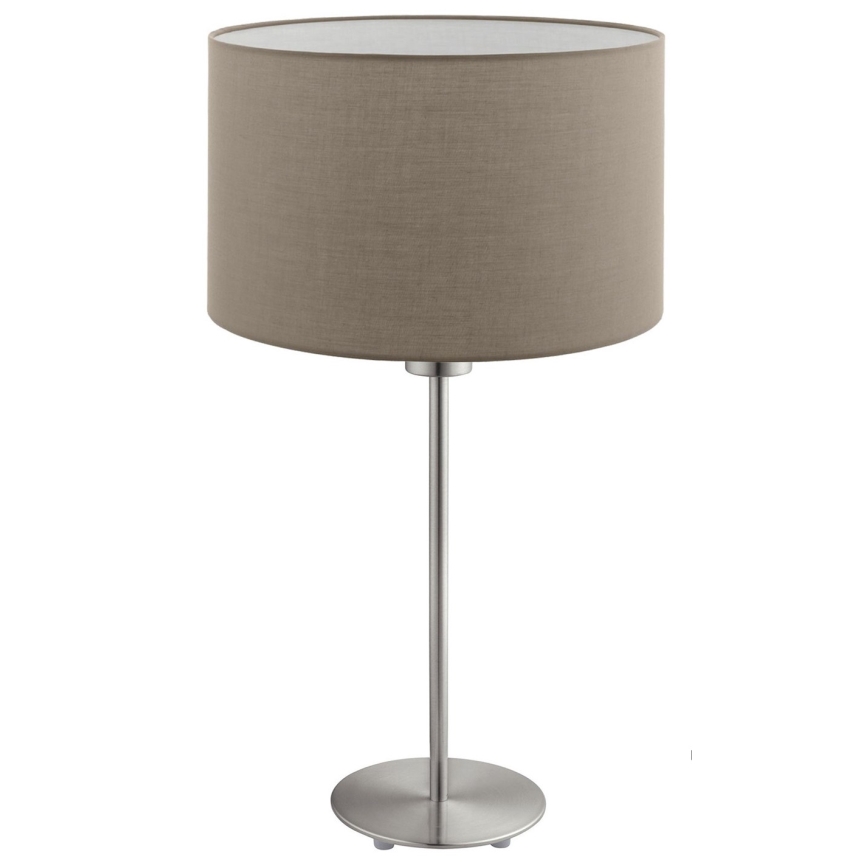 Eglo - Lampă de masă LED TUNJA 1xE27/60W/230V 38,5 cm crom mat/taupe
