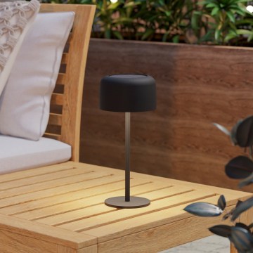 Eglo - Lampă de masă solară LED reîncărcabilă, cu control tactil LED/2,8W/3,7V 1800 mAh IP44 neagră