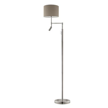 Eglo - Lampadar LED TUNJA 1xE27/60W/230V + LED/2,1W, Ø 30 cm, crom mat/taupe