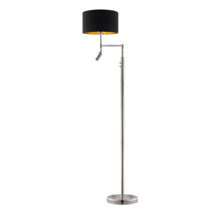 Eglo - Lampadar LED TUNJA 1xE27/60W/230V + LED/2,1W Ø 38 cm crom mat/negru