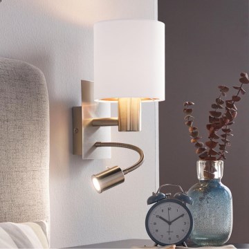 Eglo - Lampă flexibilă LED 1xE27/40W+LED/3,8W albă