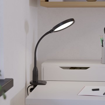 Eglo - Lampă LED flexibilă dimmabilă cu clemă, 5,5W/230V, 2700/4000/6500K, neagră