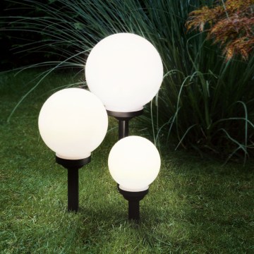 Eglo - Lampă solară LED cu senzor, set de 3 bucăți, 1800 mAh, IP44, negru