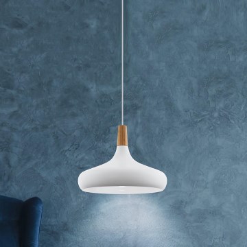 Eglo - Lampă suspendată 1xE27/60W/230V, diametru 40 cm, albă