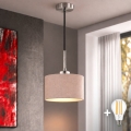 Eglo - Lampă suspendată LED pe cablu TUNJA 1xE27/60W/230V Ø 20 cm bej/negru