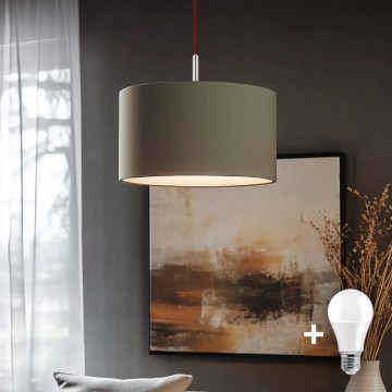 Eglo - Lampă suspendată pe cablu TUNJA LED 1xE27/60W/230V taupe