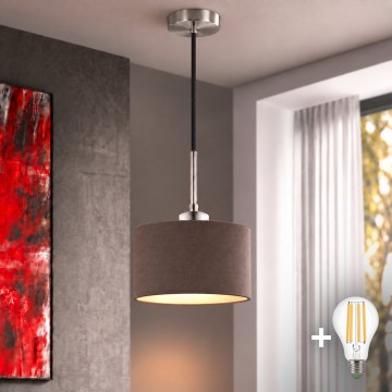 Eglo - LED lampă suspendată pe cablu TUNJA 1xE27/60W/230V diam. 20 cm maro/negru