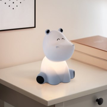 Eglo - LED RGBW lampă de noapte reîncărcabilă pentru copii, cu senzor tactil, LED/5W/5V 1200 mAh, hipopotam