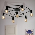 Eglo - Lustră aplicată 7xE27/60W/230V negru