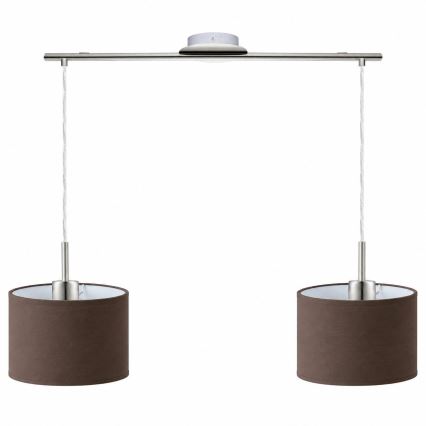 Eglo - lustra LED cu cablu TUNJA 2xE27/60W/230V crom mat/maro
