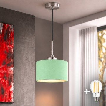 Eglo - Lustră LED pe cablu TUNJA 1xE27/60W/230V Ø 20 cm verde/negru