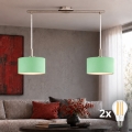 Eglo - Lustră LED pe cablu TUNJA 2xE27/60W/230V crom mat/verde