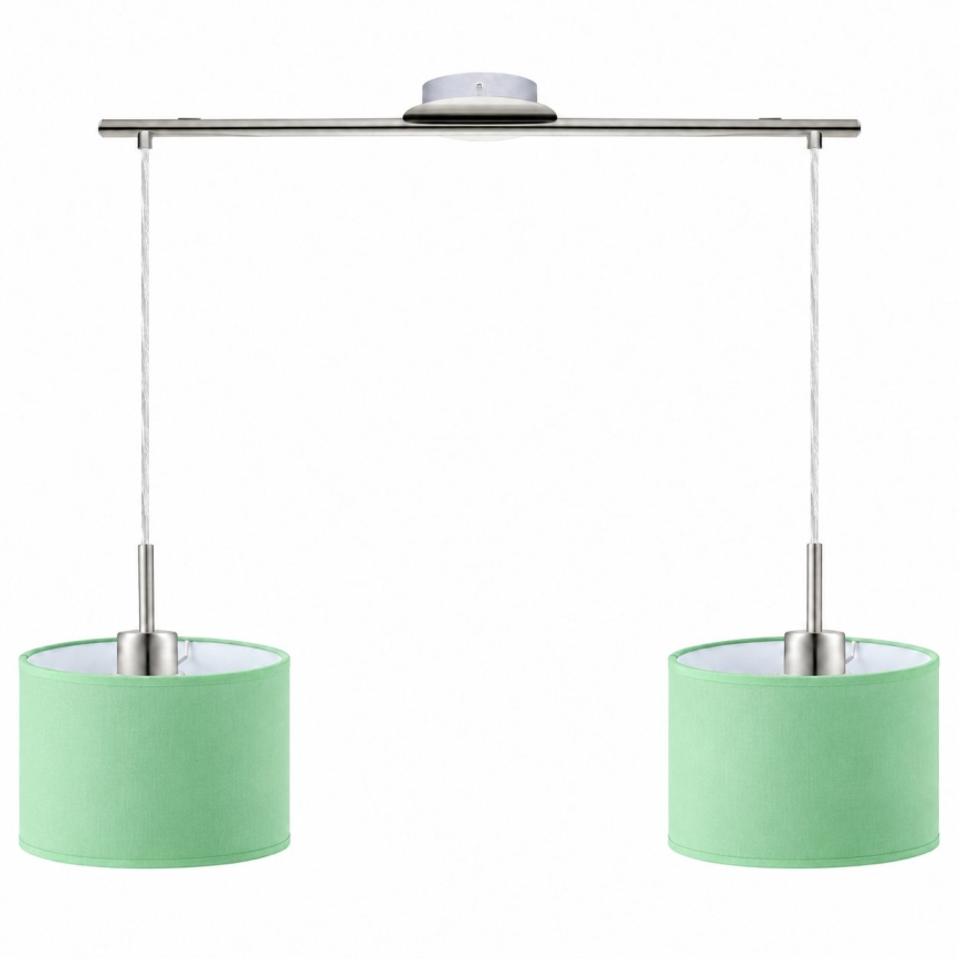 Eglo - Lustră LED pe cablu TUNJA 2xE27/60W/230V crom mat/verde