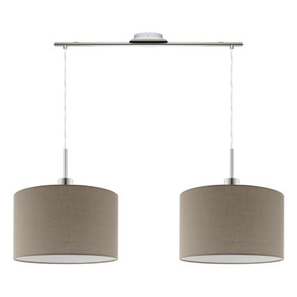 Eglo - Lustră LED pe cablu TUNJA 2xE27/60W/230V taupe