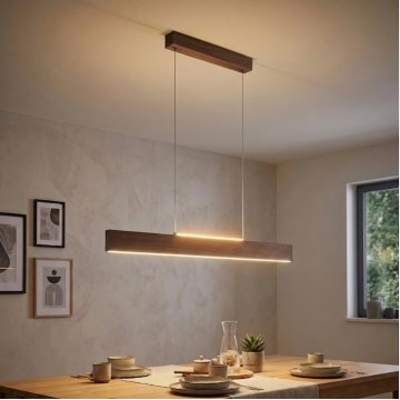 Eglo - Lustra LED reglabilă suspendată pe cablu LED/21W/230V + LED/8,4W nuc