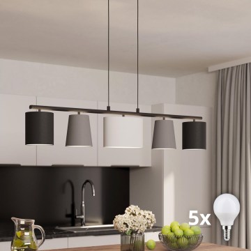 Eglo - Lustră LED suspendată pe cablu 5xE14/25W/230V