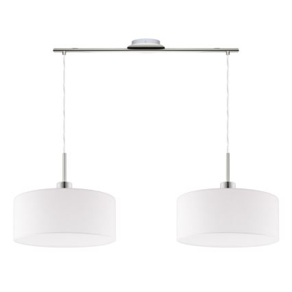 Eglo - Lustră LED suspendată pe cablu TUNJA 2xE27/60W/230V alb