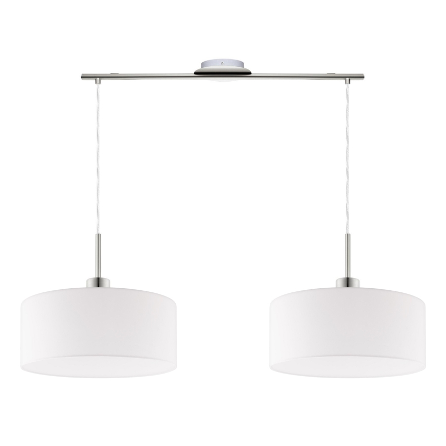 Eglo - Lustră LED suspendată pe cablu TUNJA 2xE27/60W/230V alb