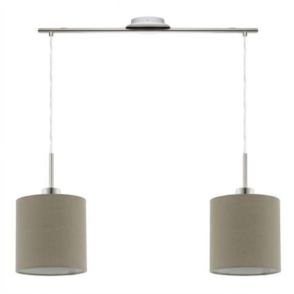 Eglo - Lustră LED TUNJA pe cablu 2xE27/60W/230V taupe