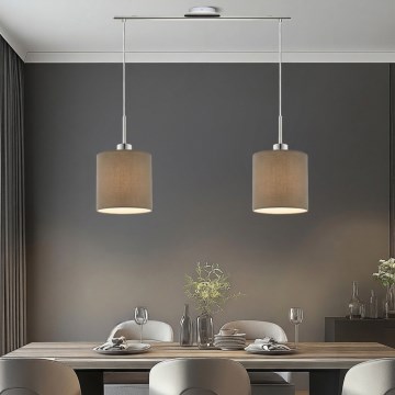 Eglo - Lustră LED TUNJA suspendată pe cablu, 2xE27/60W/230V, taupe