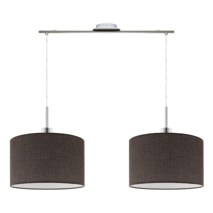 Eglo - Lustră suspendată LED TUNJA pe cablu, 2xE27/60W/230V, maro