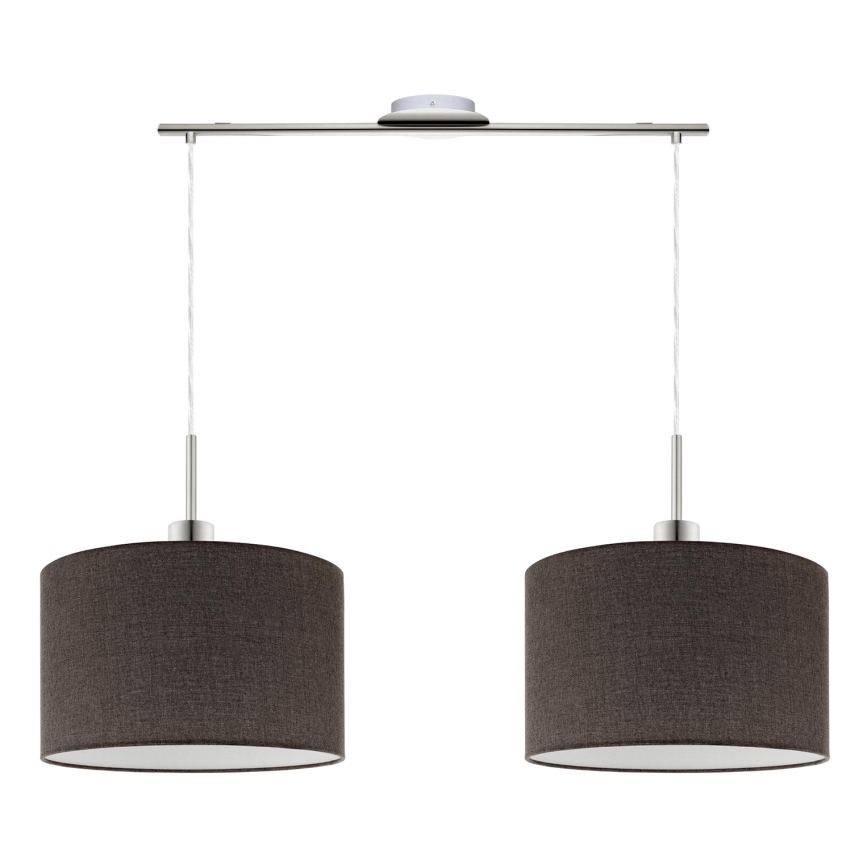 Eglo - Lustră suspendată LED TUNJA pe cablu, 2xE27/60W/230V, maro