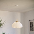 Eglo - Lustră suspendată pe cablu, 1xE27/40W/230V, Ø 40 cm, alb/bej