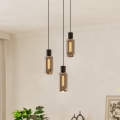 Eglo - Lustră suspendată pe cablu 3xE27/4W/230V negru/fumuriu