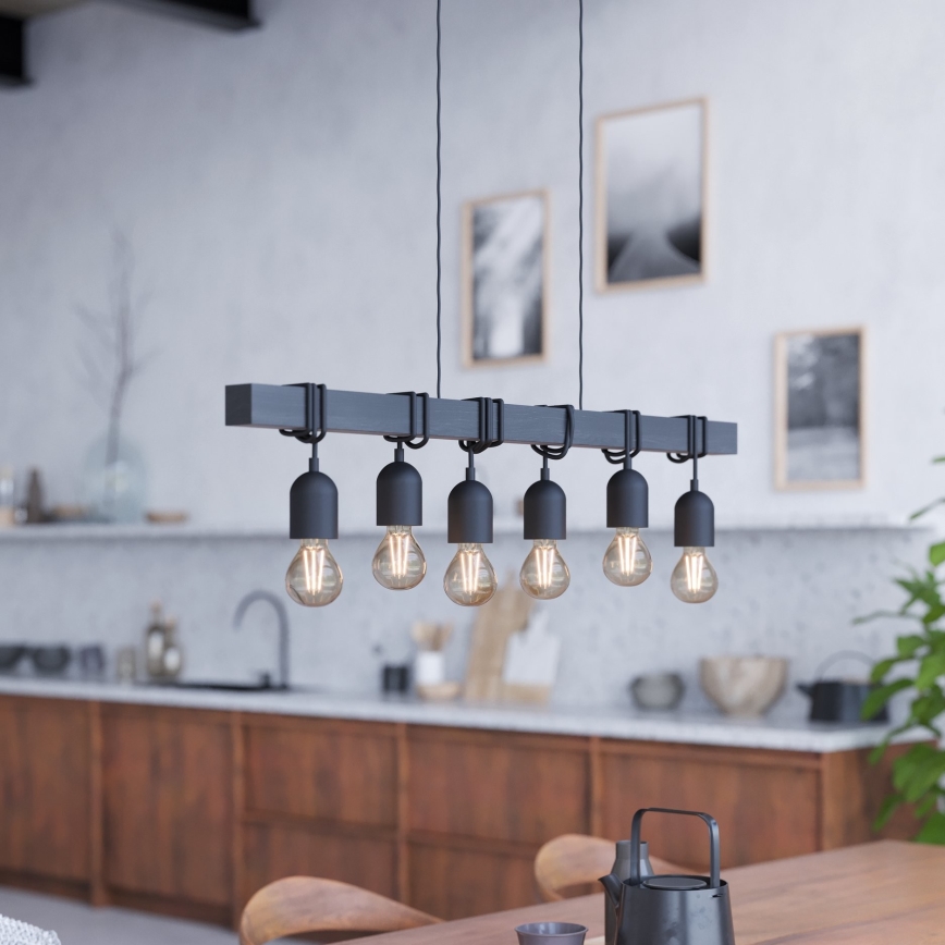 Eglo - Lustră suspendată pe cablu TOWNSHEND 6xE27/60W/230V