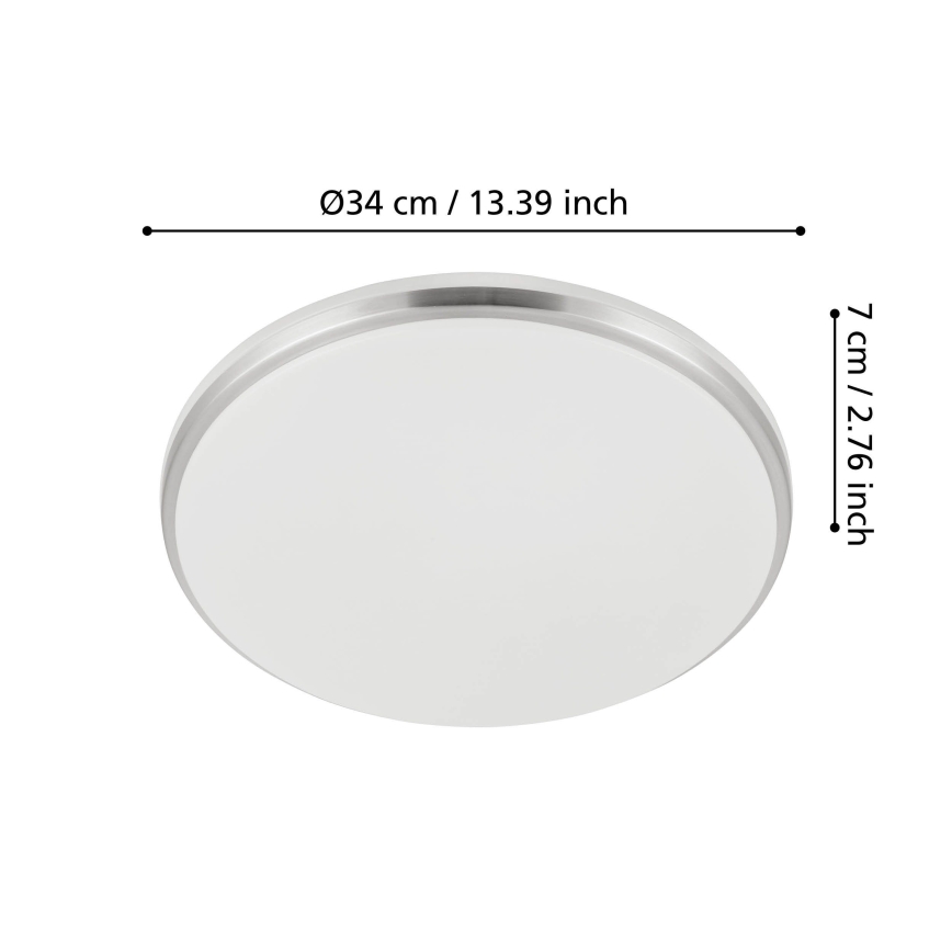 Eglo - Plafonieră LED pentru baie LED/18W/230V 3000/4000/6500K IP54 crom mat