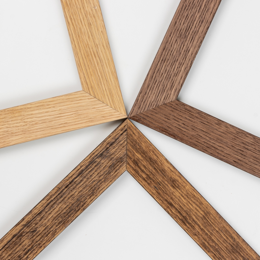 Eglo - Panou LED RGBW dimerizabil aplicat SALOBRENA-C WOOD, 34 W, 230 V, 2700–6500 K, 34 x 124 cm, maro închis + telecomandă