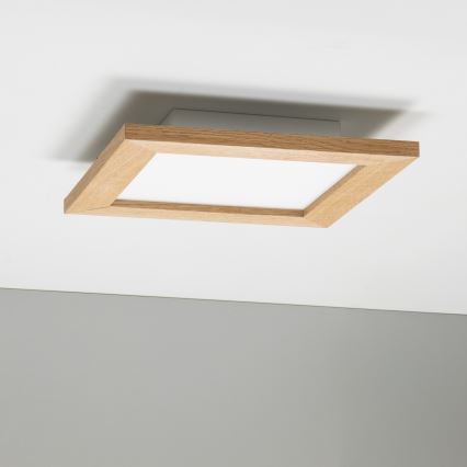 Eglo - Plafonier aplicat LED RGBW dimerizabil SALOBRENA-C WOOD LED/16W/230V 2700-6500K 34x34 cm maro + telecomandă