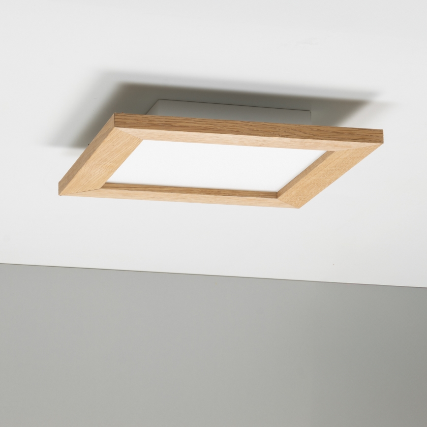 Eglo - Plafonier aplicat LED RGBW dimerizabil SALOBRENA-C WOOD LED/16W/230V 2700-6500K 34x34 cm maro + telecomandă
