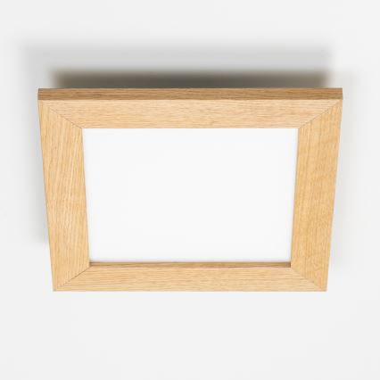 Eglo - Plafonier aplicat LED RGBW dimerizabil SALOBRENA-C WOOD LED/16W/230V 2700-6500K 34x34 cm maro + telecomandă