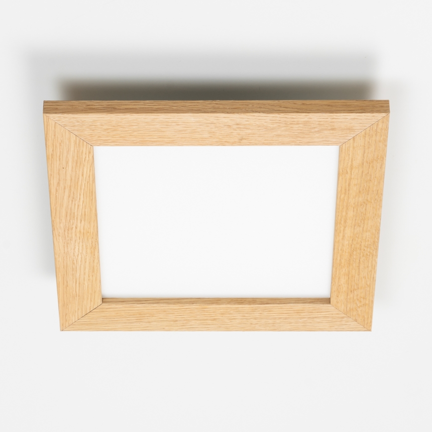 Eglo - Plafonier aplicat LED RGBW dimerizabil SALOBRENA-C WOOD LED/16W/230V 2700-6500K 34x34 cm maro + telecomandă