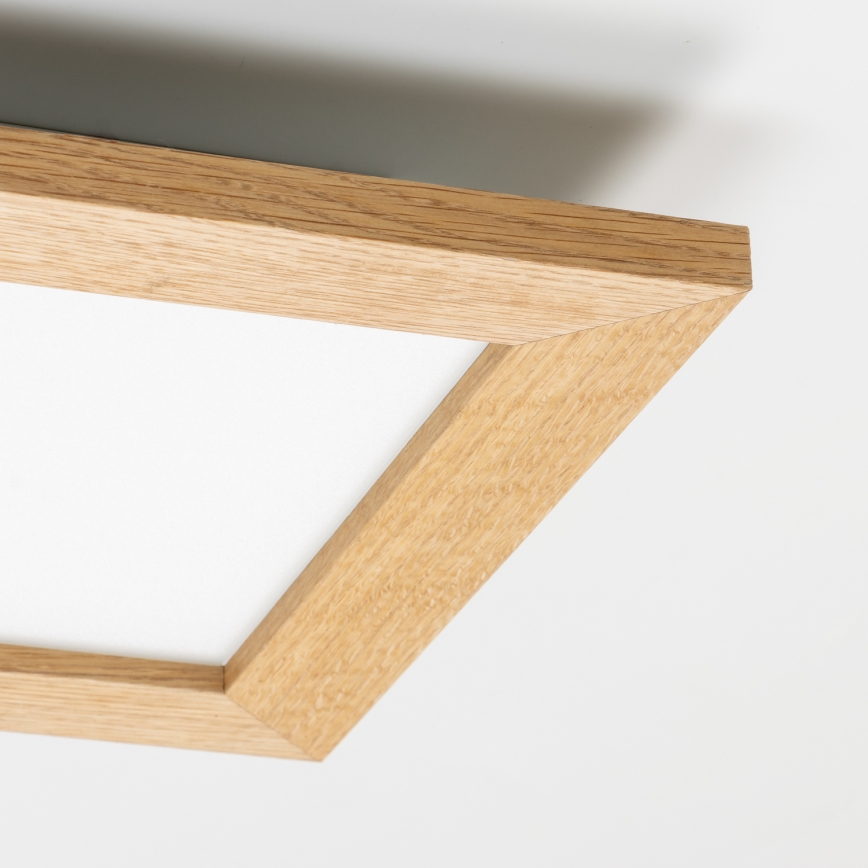 Eglo - Plafonier aplicat LED RGBW dimerizabil SALOBRENA-C WOOD LED/16W/230V 2700-6500K 34x34 cm maro + telecomandă