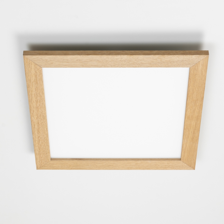 Eglo - Panou LED RGB reglabil aplicat SALOBRENA-C WOOD LED/40W/230V 2700-6500K 49,5x49,5 cm maro + telecomandă