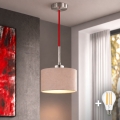 Eglo - Pendul LED suspendat pe cablu TUNJA 1xE27/60W/230V Ø 20 cm bej/roșu